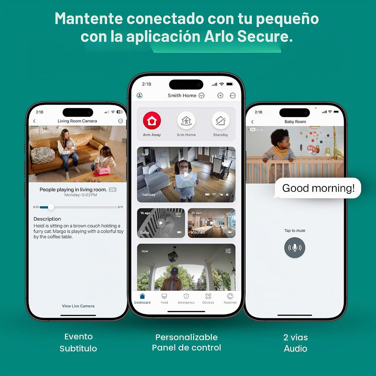 Arlo Essential - Cámara de seguridad para interiores 2K (3ª generac...