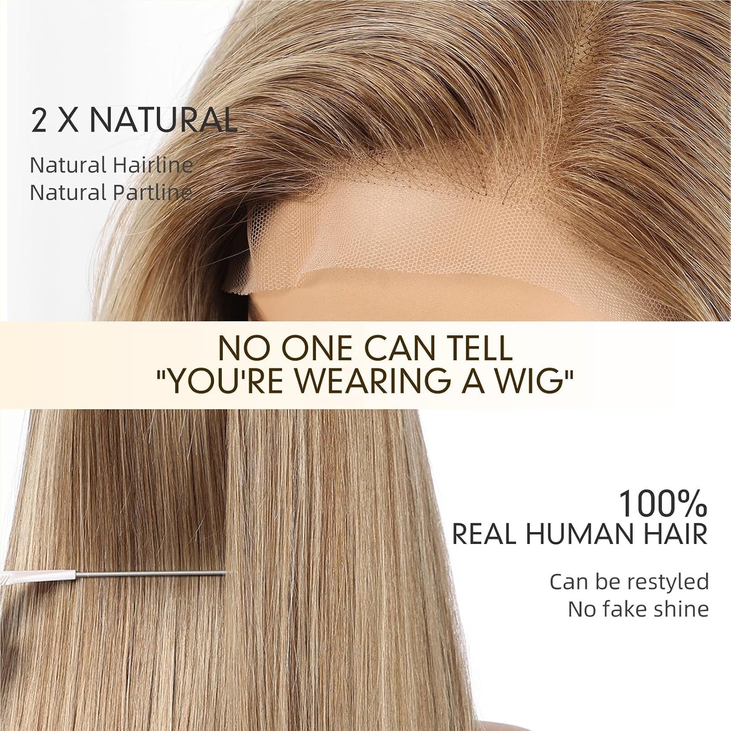 Wear but free KKU Pelucas de cabello 100% humano para mujer, peluca...