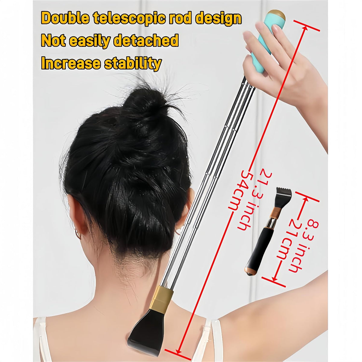 PEXOMEDO Rascador de espalda portátil extensible de doble polo (8.3...