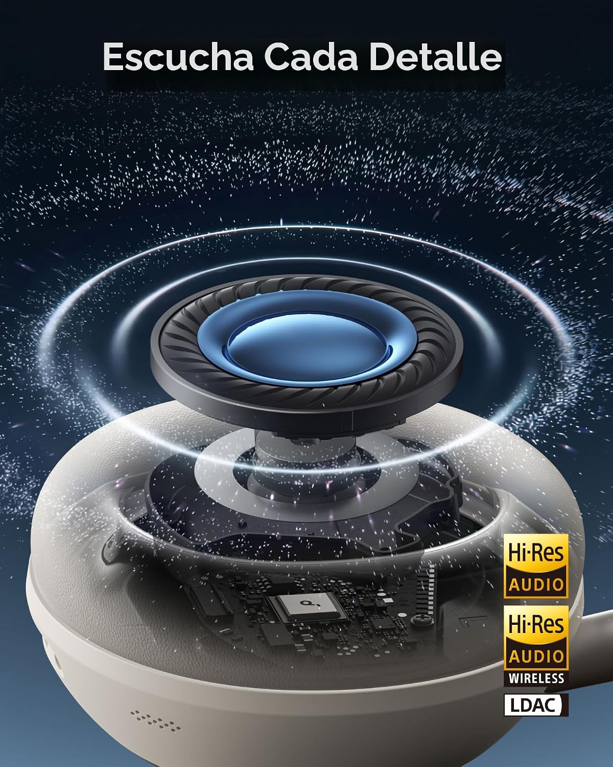 Soundcore Space 2 by Anker, auriculares con cancelación activa de r...