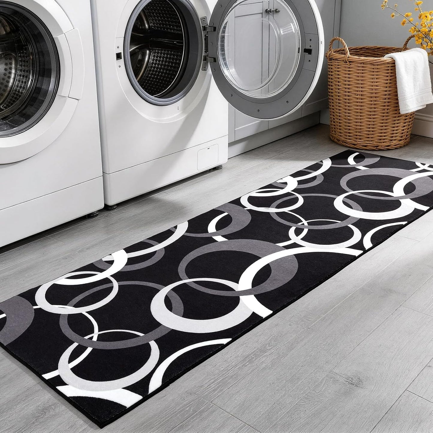YIHOUSE Alfombra de pasillo lavable de 2 x 8 pies, antideslizante,...