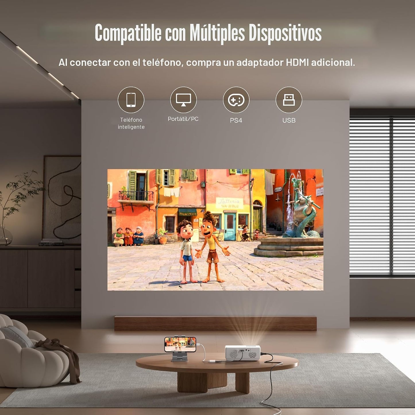 AuKing Proyector, mini proyector actualizado 2025, proyector de vid...