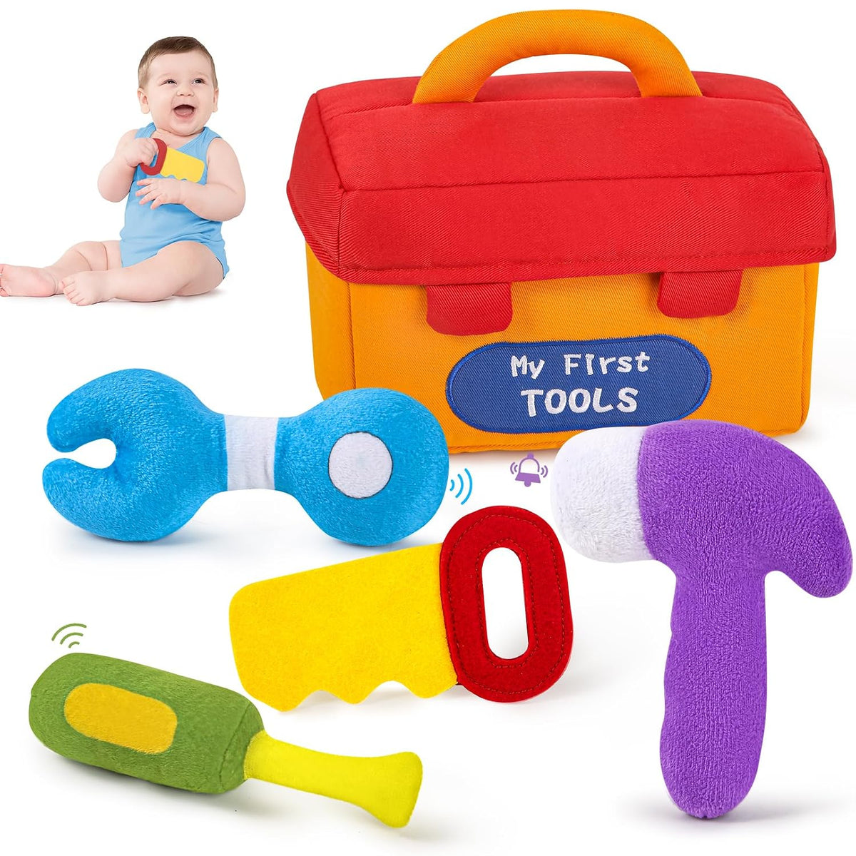 My First Tools Baby Toys Juego de herramientas sensoriales de felpa...