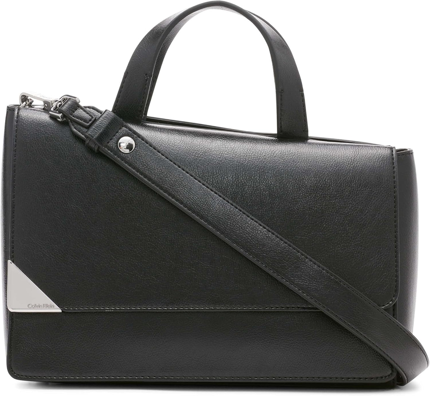 Calvin Klein Bolso con asa superior con solapa de basalto para mujer