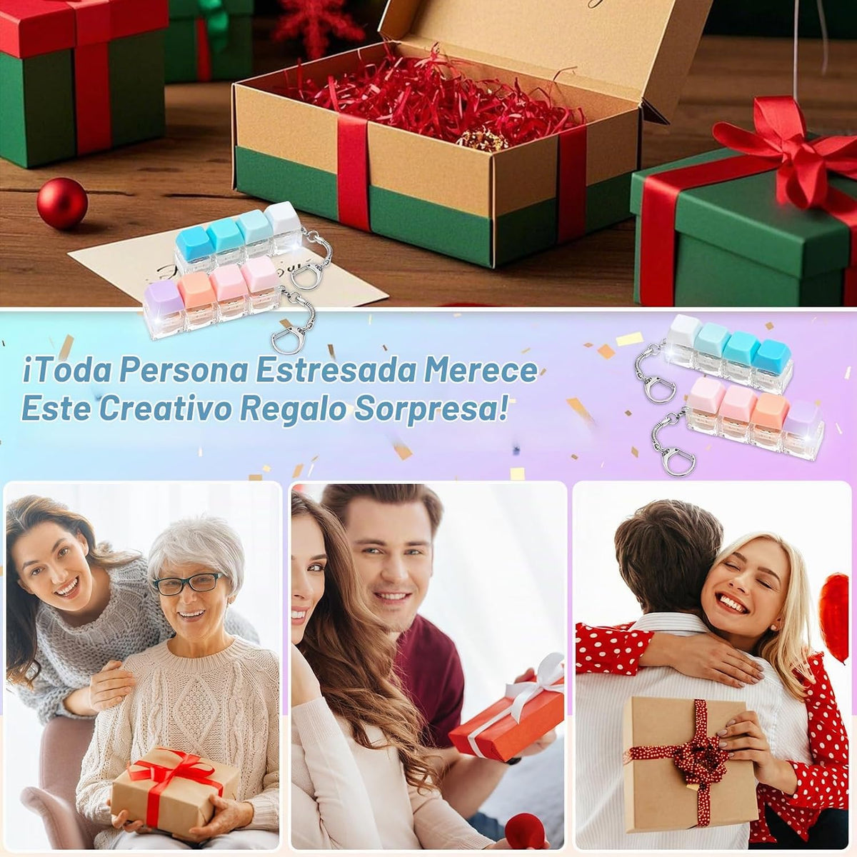 Juguete sensorial de clicker con teclado, 2 piezas, juguete para an...