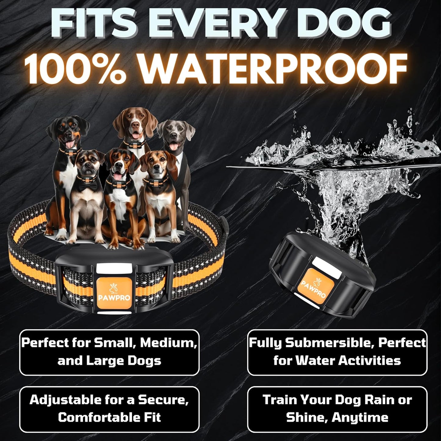 Collar de descarga para perros con control remoto, alcance iniguala...