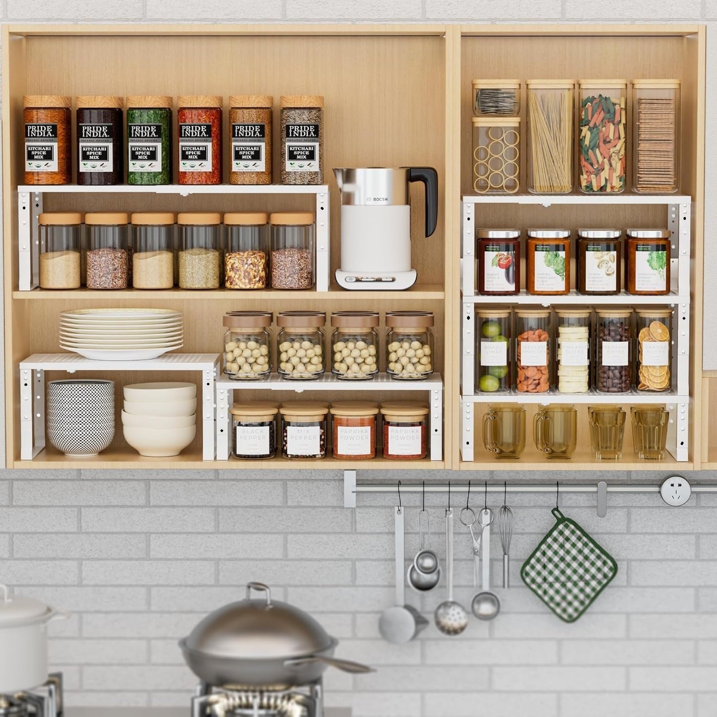 Wobmmi Estante Expandible para Especias de Cocina, Organizador de E...