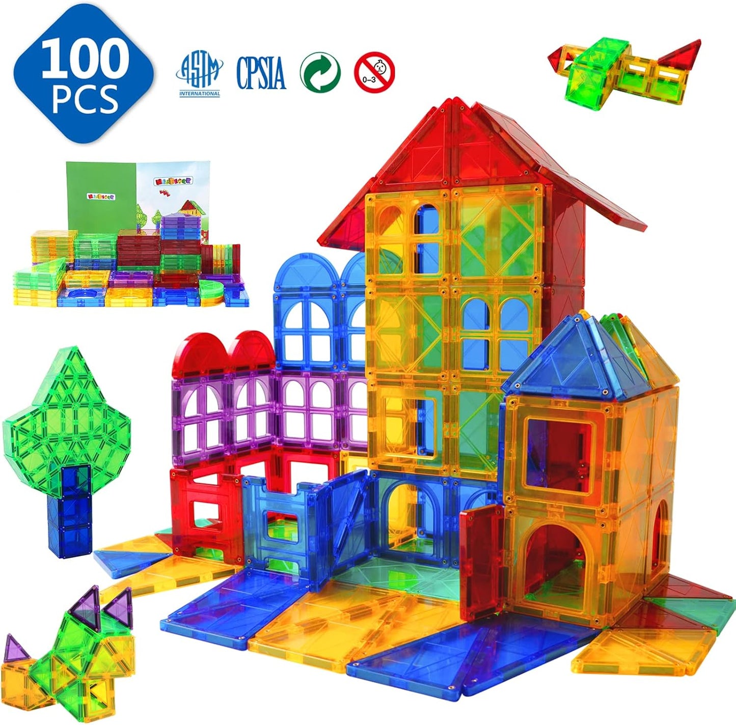 MAGBLOCK Fichas Magnéticas de Juguete para Niños Fichas Magnéticas...