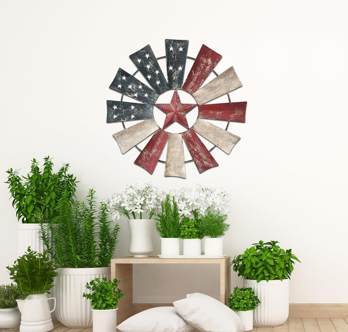 Alpine Corporation Arte Decorativo de Pared de Molino de Viento Pat...