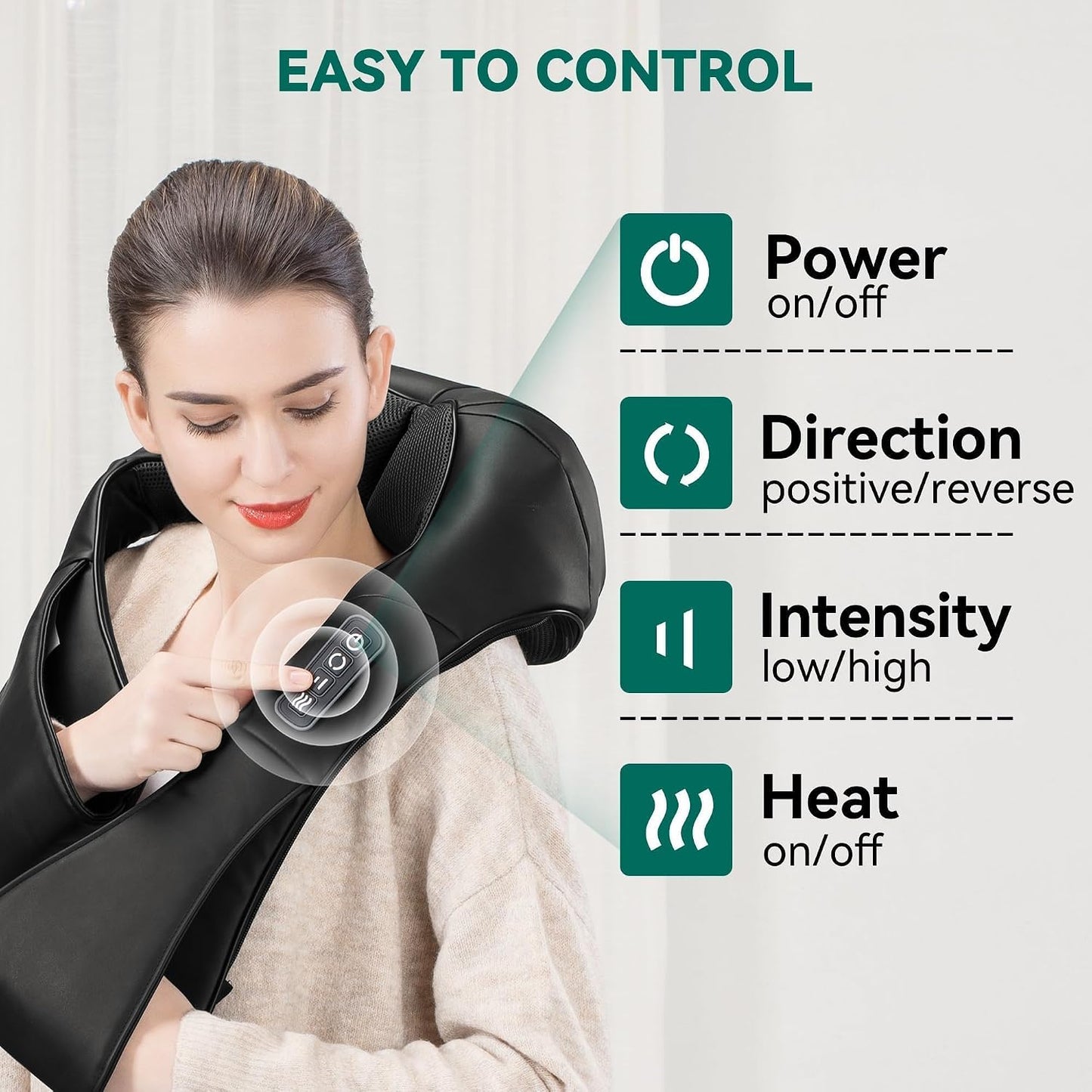 Snailax Masajeador inalámbrico \u2013 Shiatsu Masajeador de cuello...