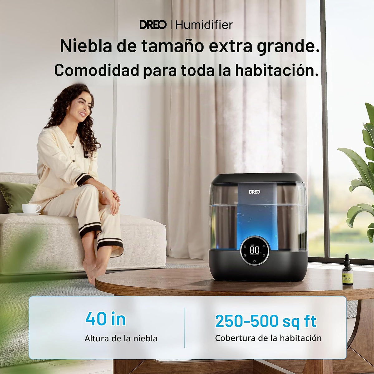 Dreo Humidificadores de llenado superior de 6 L para dormitorio, ti...