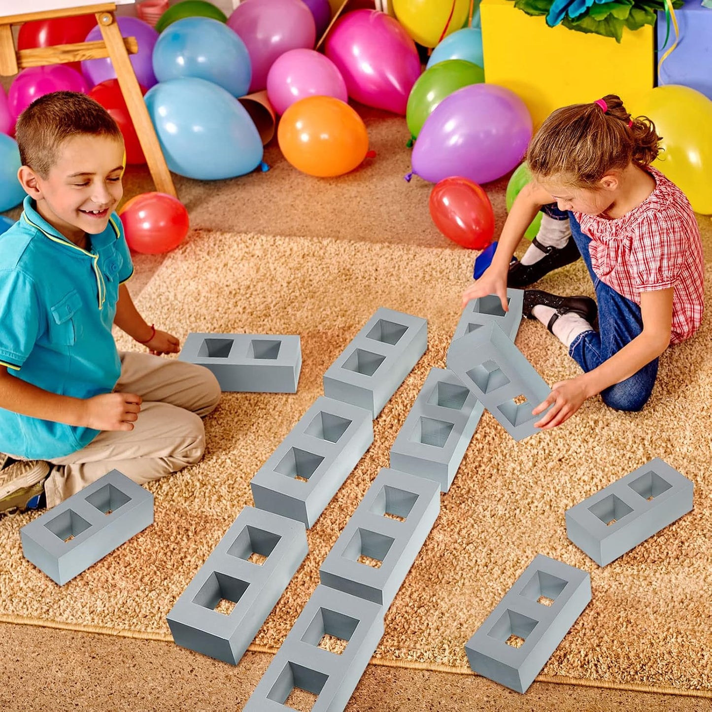 Deekin Bloques de construcción de ladrillo de espuma para niños, bl...