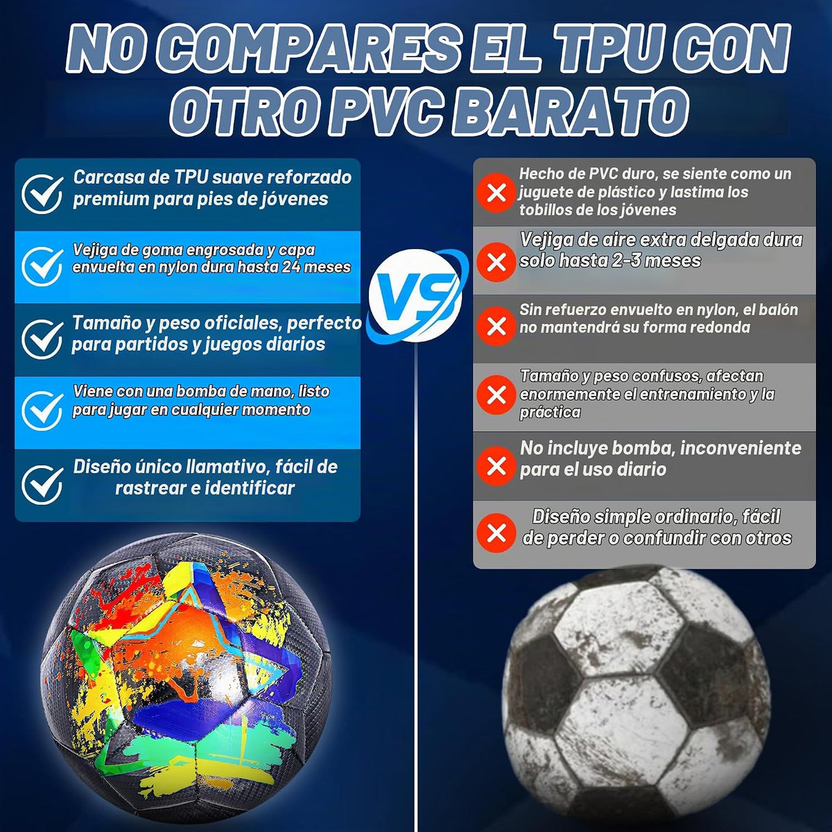 Champhox Balón de Fútbol Tamaño 4, Balones de Fútbol de Construcció...