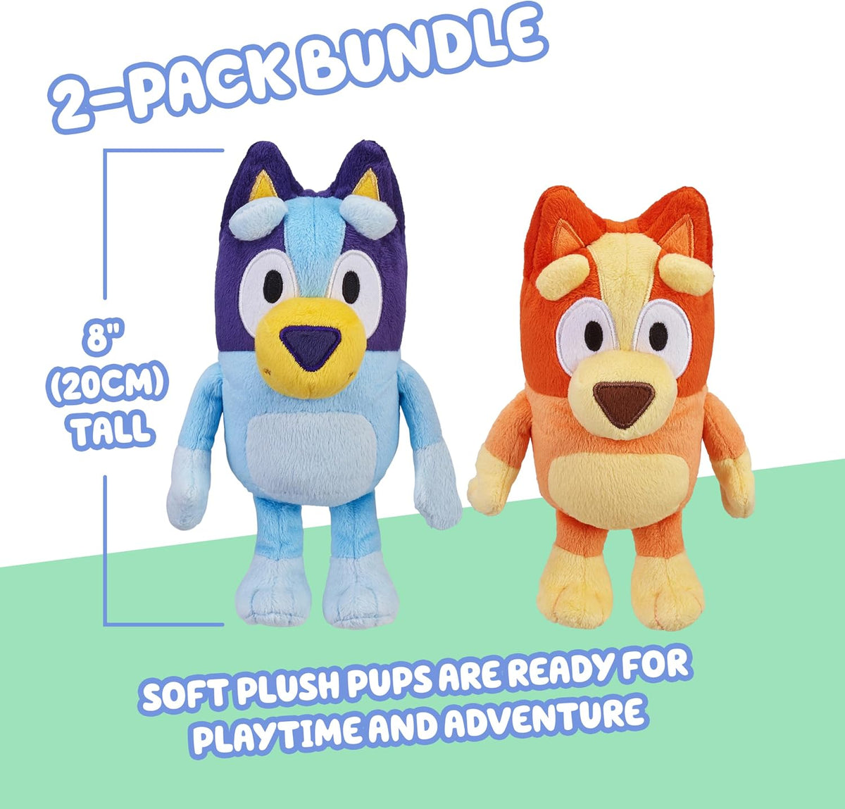 Bingo &amp; Bluey - Juguetes de peluche, paquete de 2, tela suave d...
