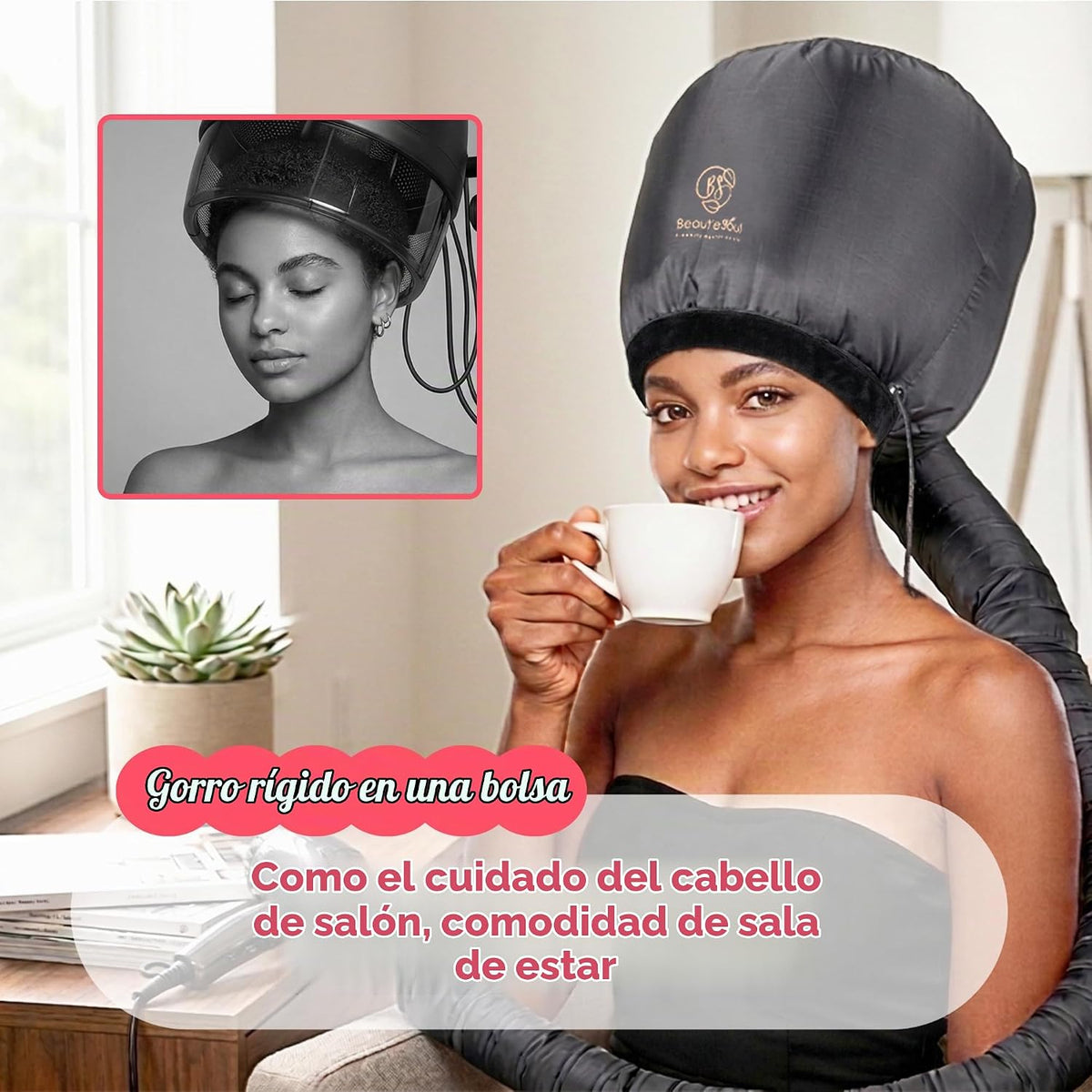 Beauté Seoul Accesorio de secador de pelo suave - Tapa con capucha...