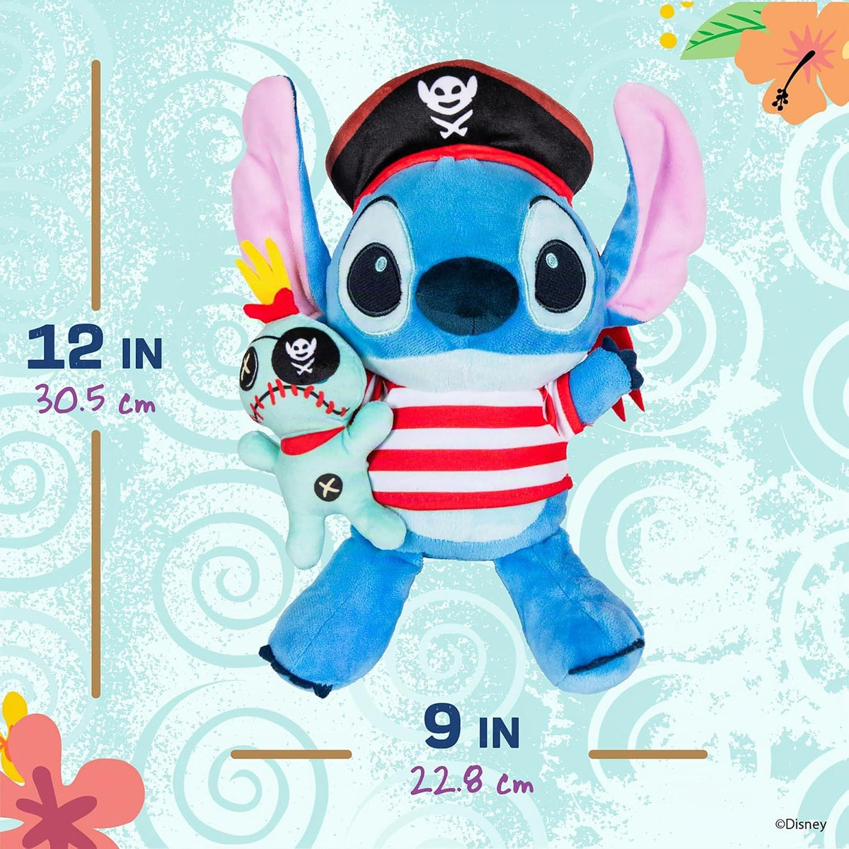 KIDS PREFERRED Muñeco de peluche de bebé pirata de Disney Stitch so...