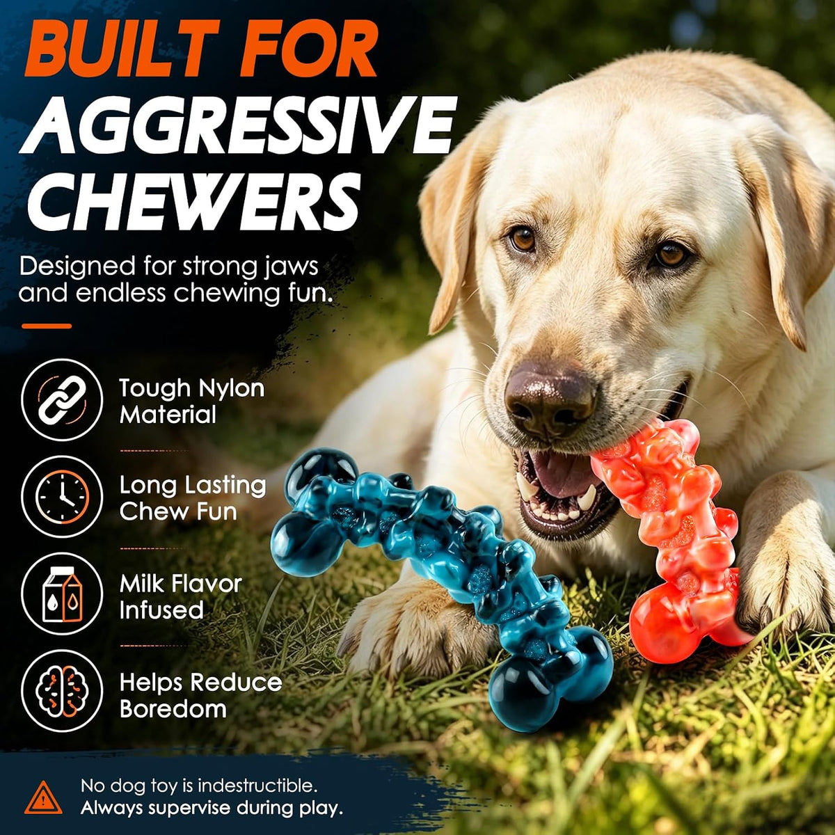 WOWBALA Juguetes para perros para masticadores agresivos, juguete |...