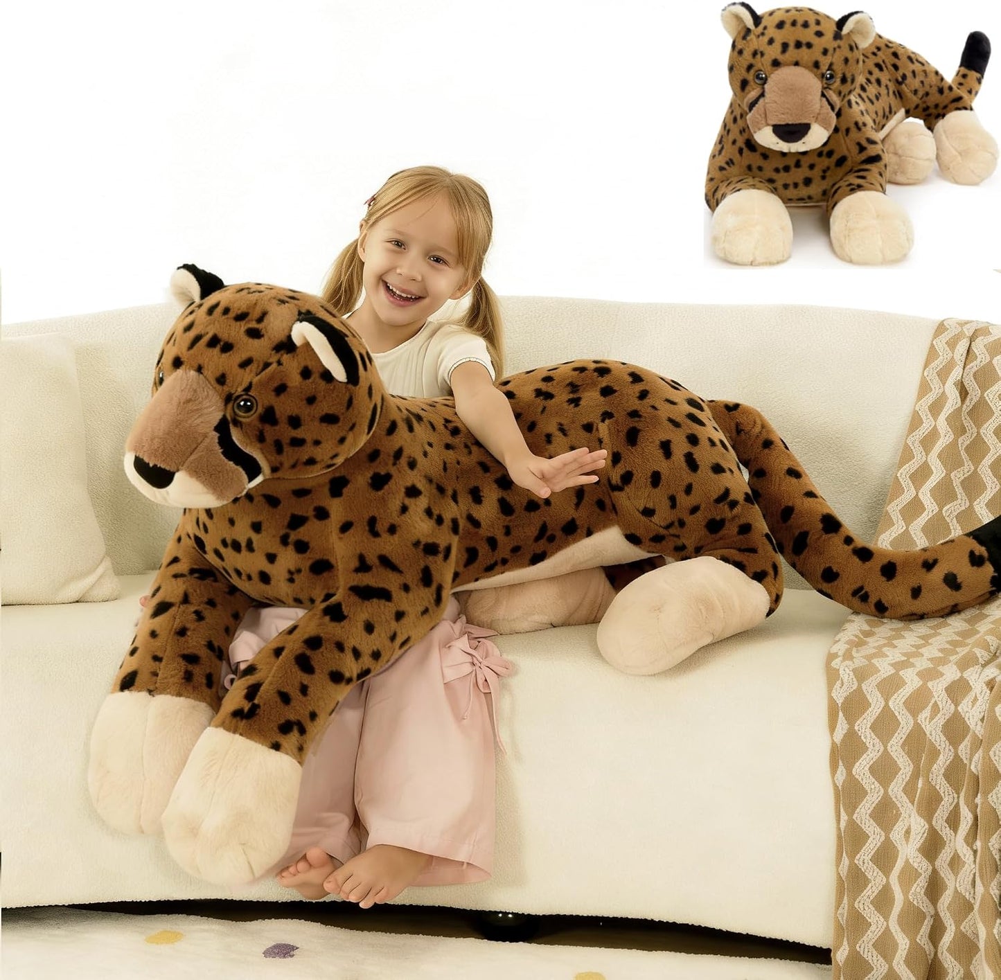 MaoGoLan Animal de peluche grande de guepardo para niño, juguete de...
