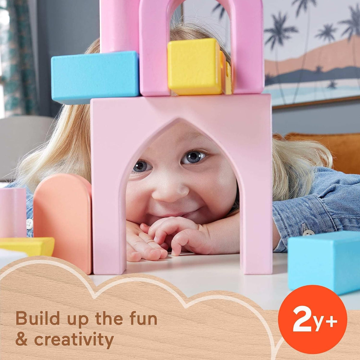 Fisher-Price - Juego de bloques de madera para castillo, 28 piezas,...