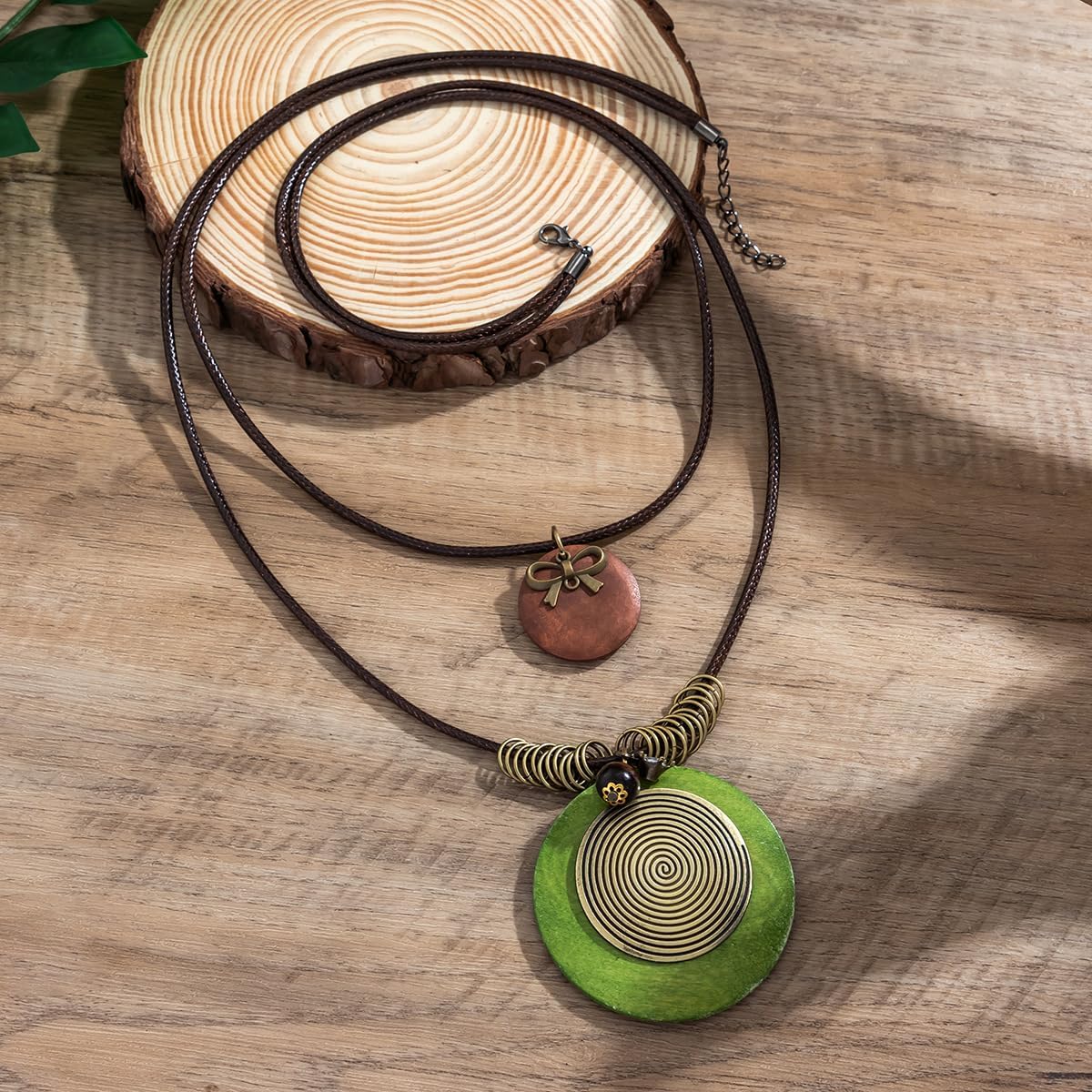 GIGB PBDK Collares largos bohemios para mujer, cordón de cuero apil...