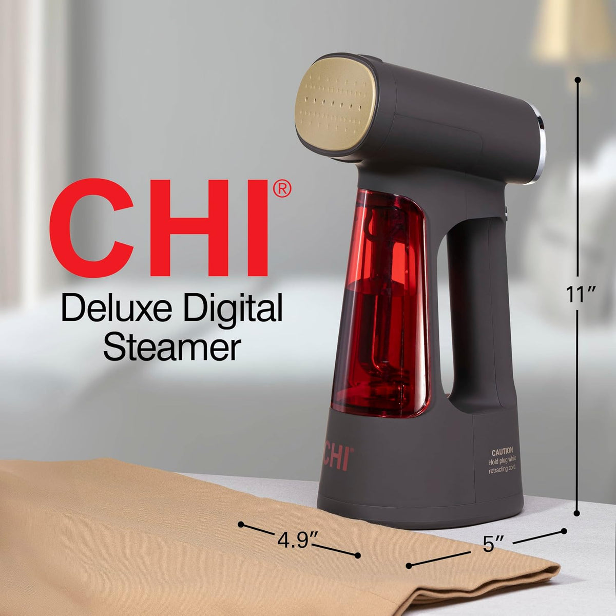CHI Vaporizador y plancha de vapor digital 3 en 1 de lujo para ropa...