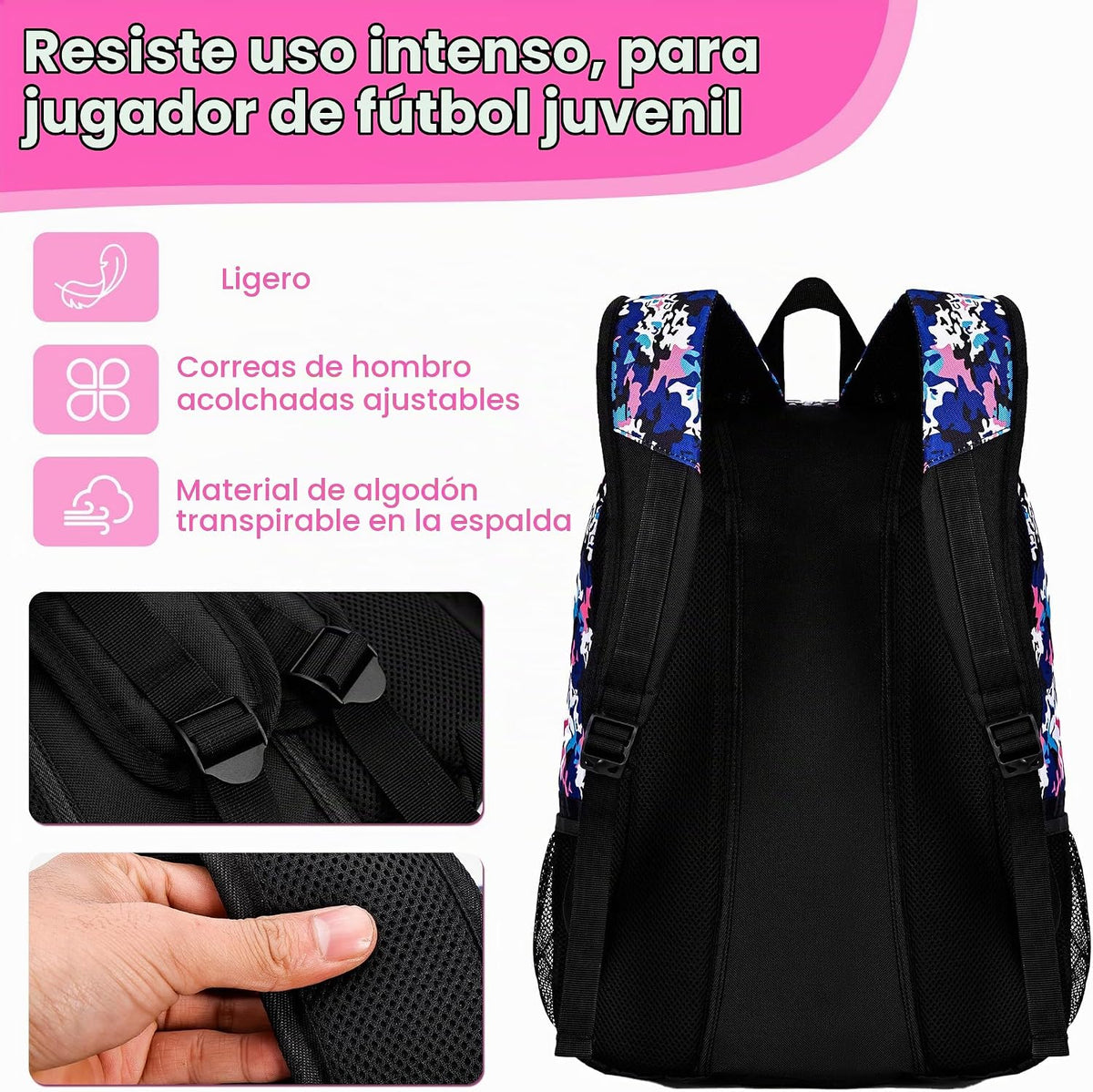 Hsmihair - Mochila de fútbol juvenil - Mochila para fútbol y balonc...