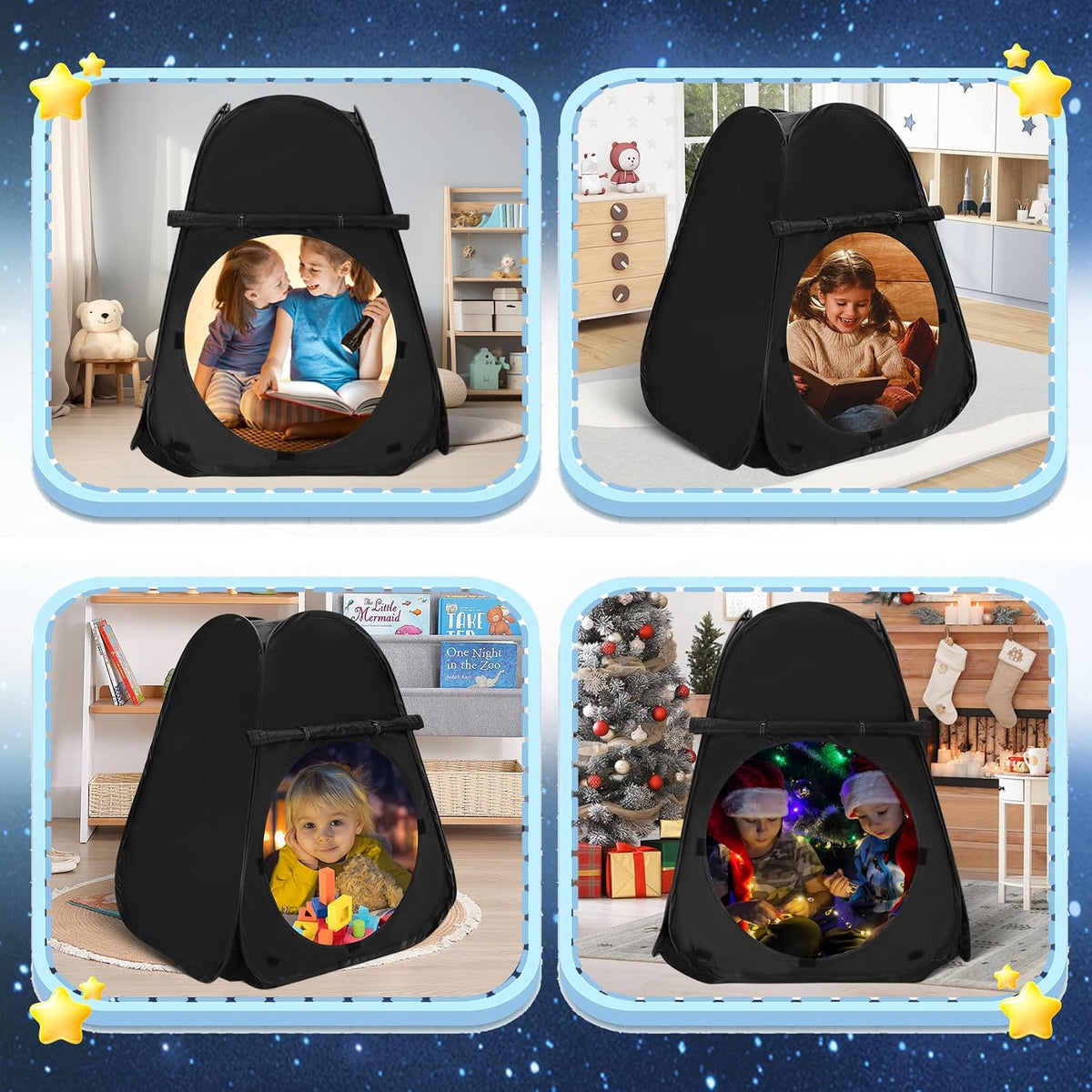 Tienda de campaña sensorial para niños 30.7 x 30.7 x 34.6 pulgadas...