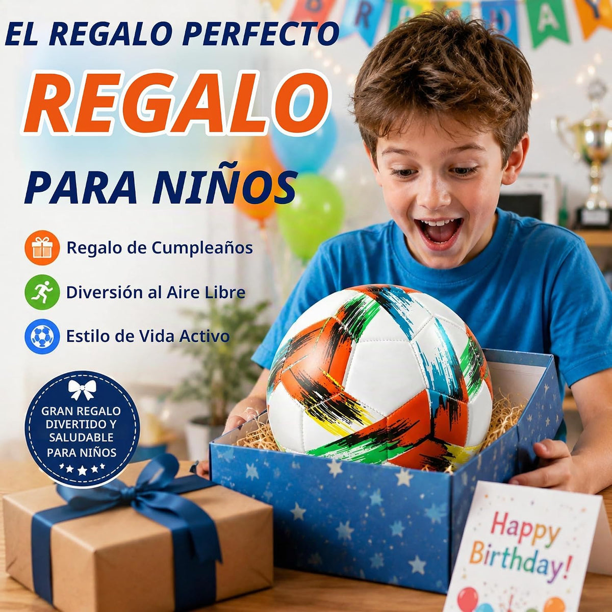 Innotoys Balón de fútbol tamaño 5, tamaño 4, tamaño 3, desinflado,...