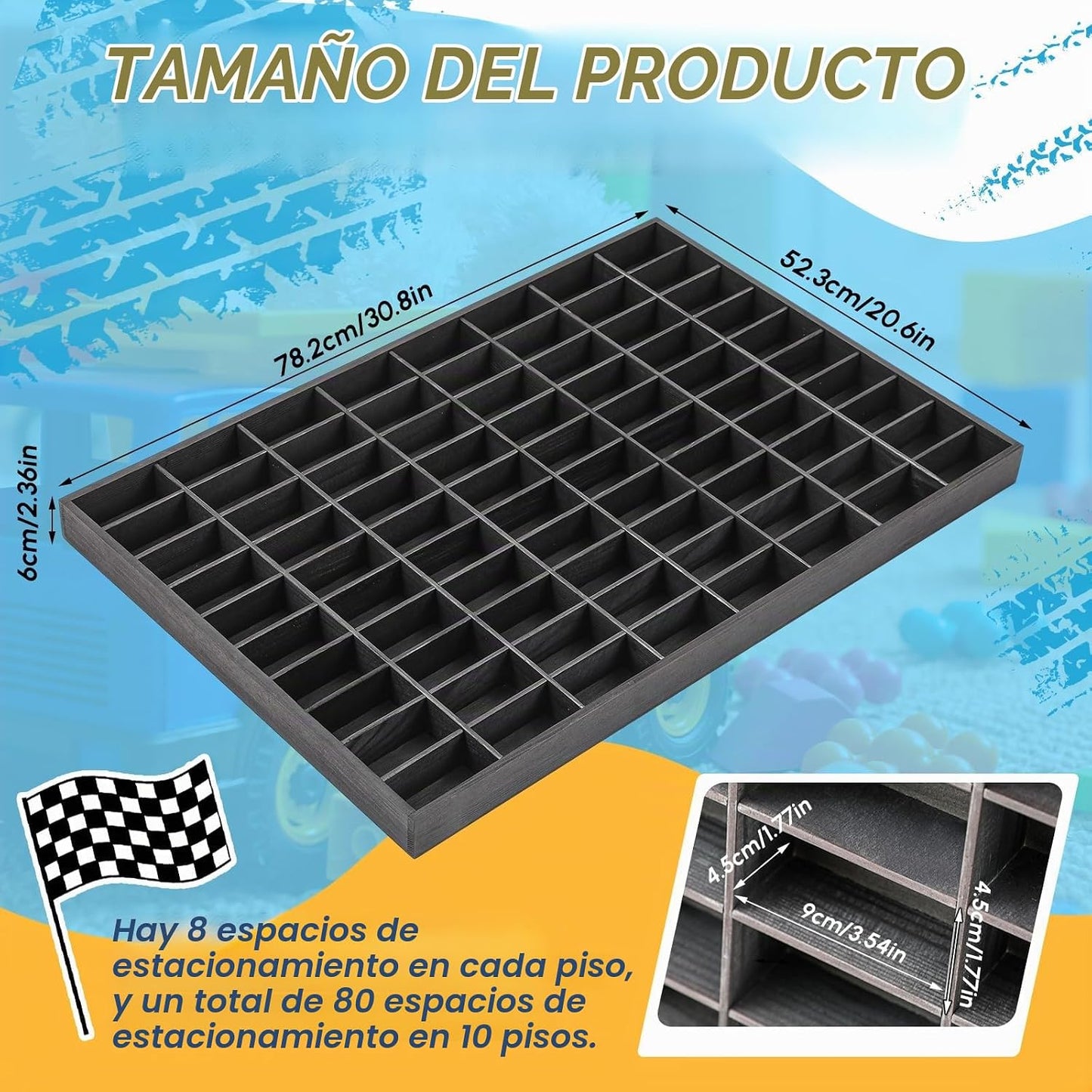Seenelling Vitrina de Madera para Autos de Juguete Hot Wheels Fundi...