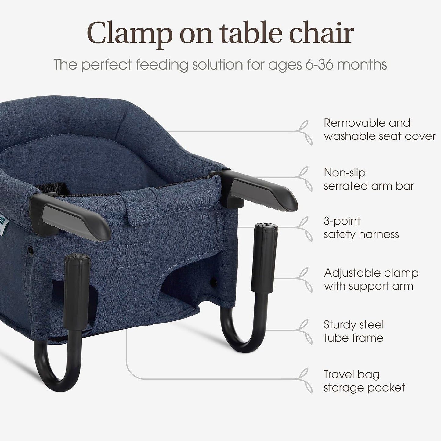 Evolur Silla alta para bebé de gancho, asiento de comedor portátil...