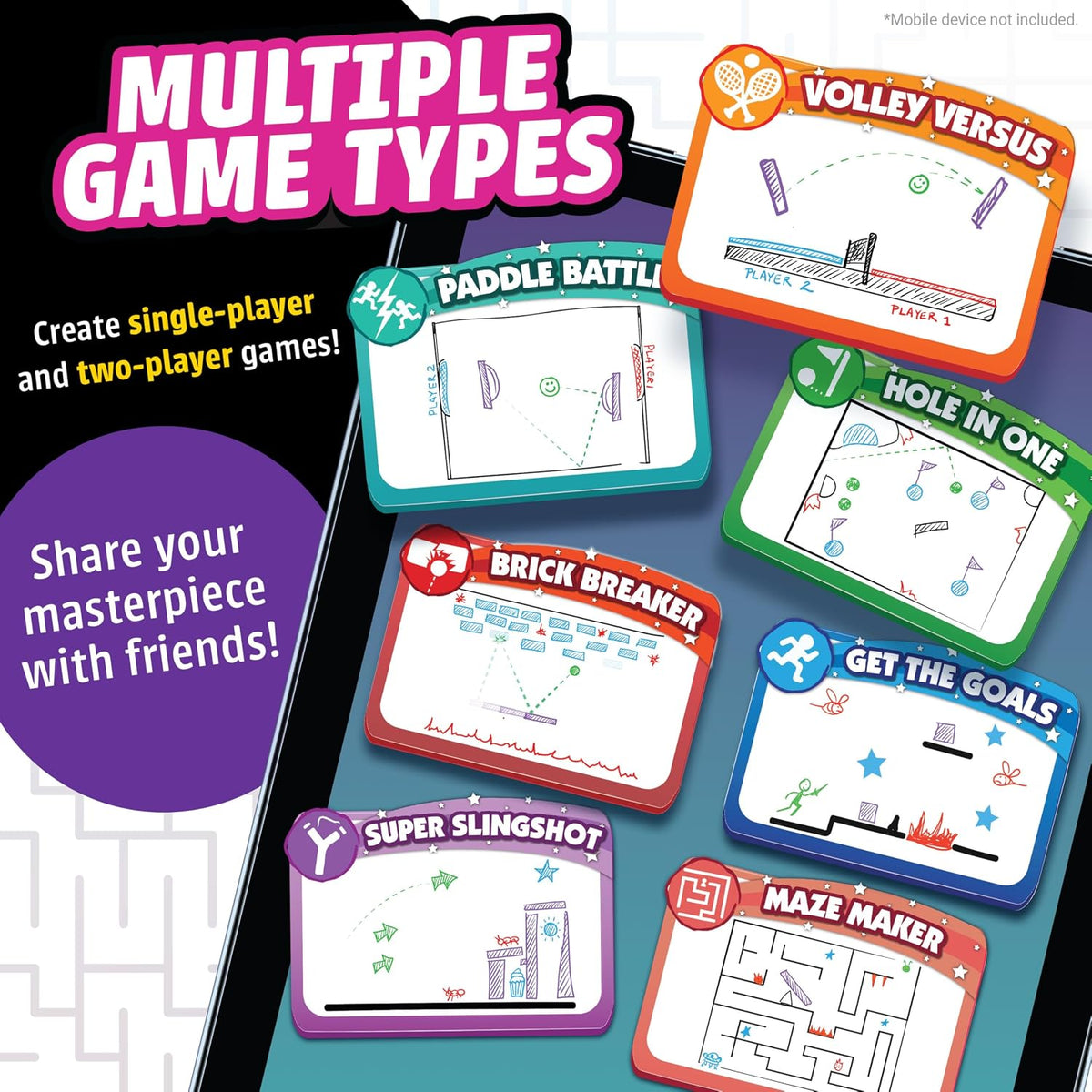Pixicade Draw &amp; Play Video Game Maker - Kit STEM para niños, re...