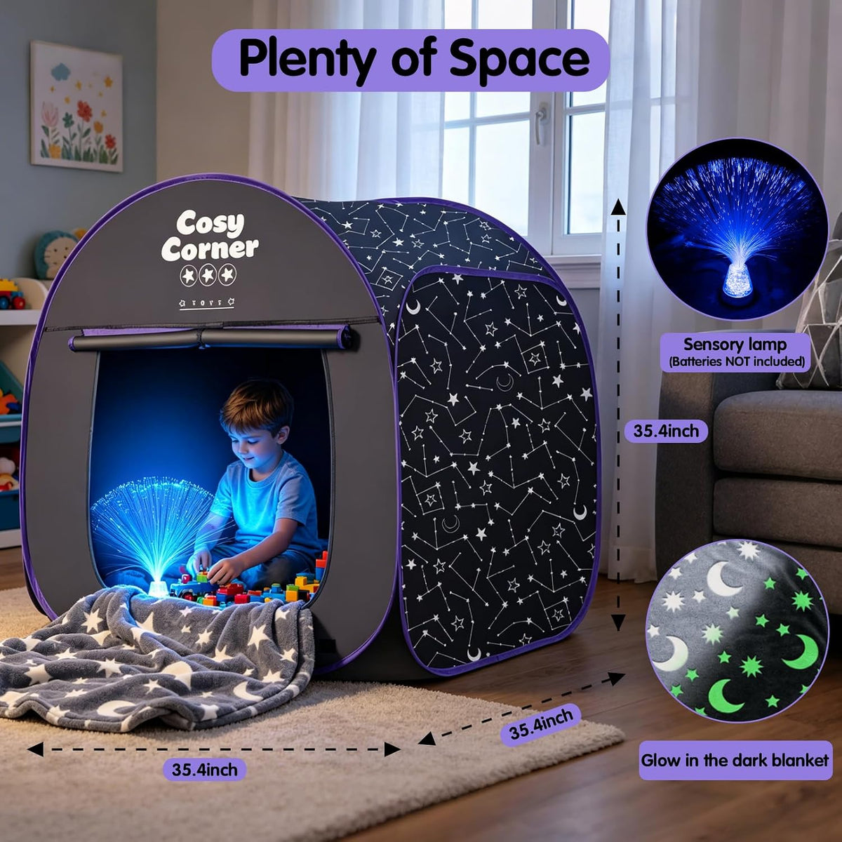 Tienda de campaña sensorial para niños, tienda de campaña desplegab...