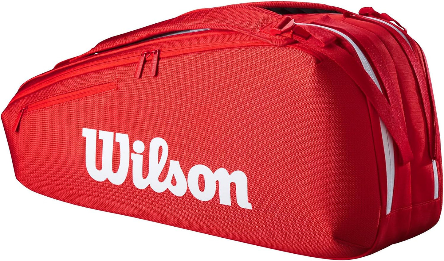Wilson 2025 Super Tour - Bolsas para raquetas de tenis rojas - Rojo...