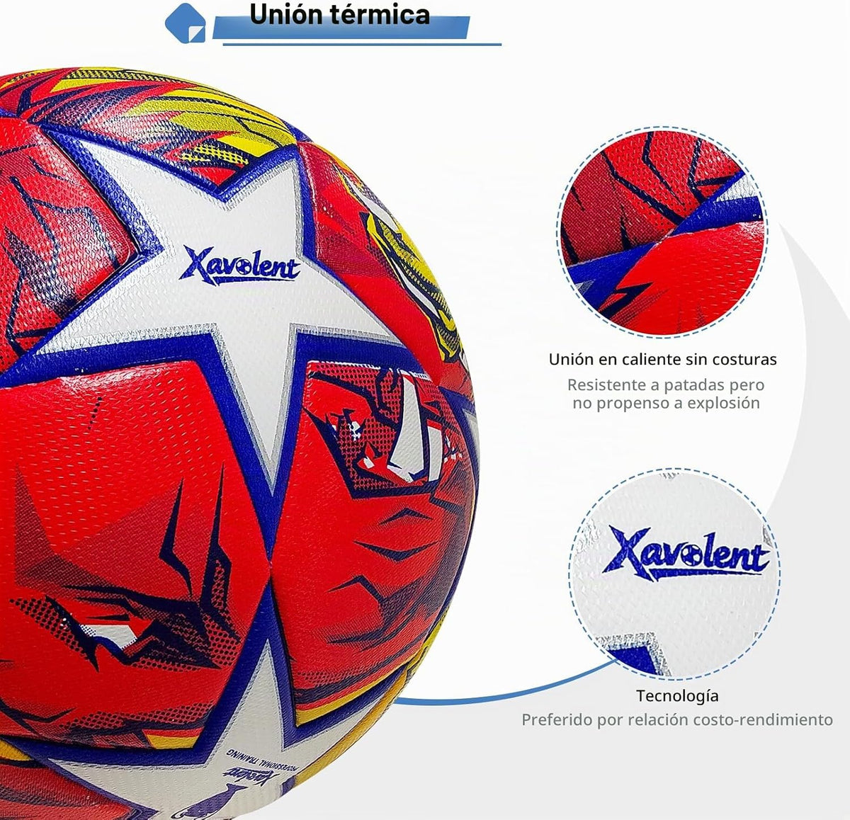 XAVOLENT Balón de fútbol profesional Tamaño 5,4 | Pelota de entrena...