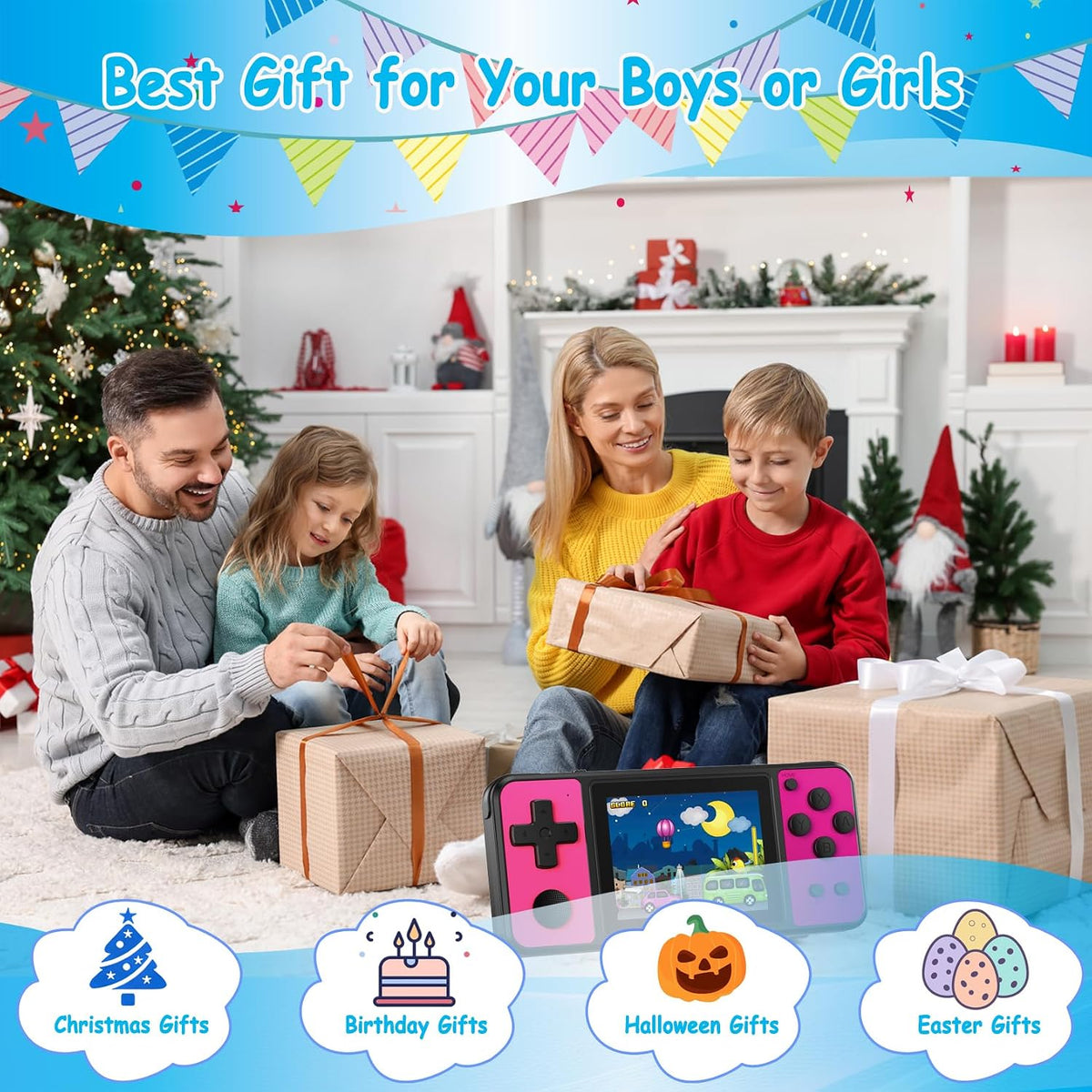 Juegos de mano de 32 bits para niños recargables incorporados 139 |...
