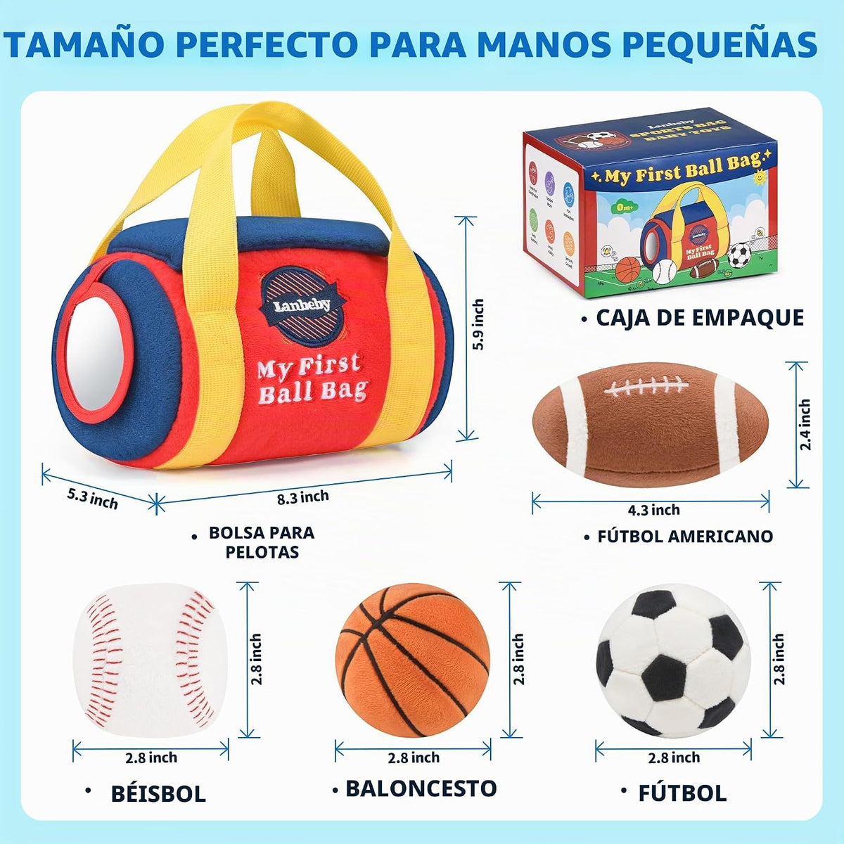Juguetes para Bebés Niños de 6-12 Meses \u2013 My First Sports Bag...