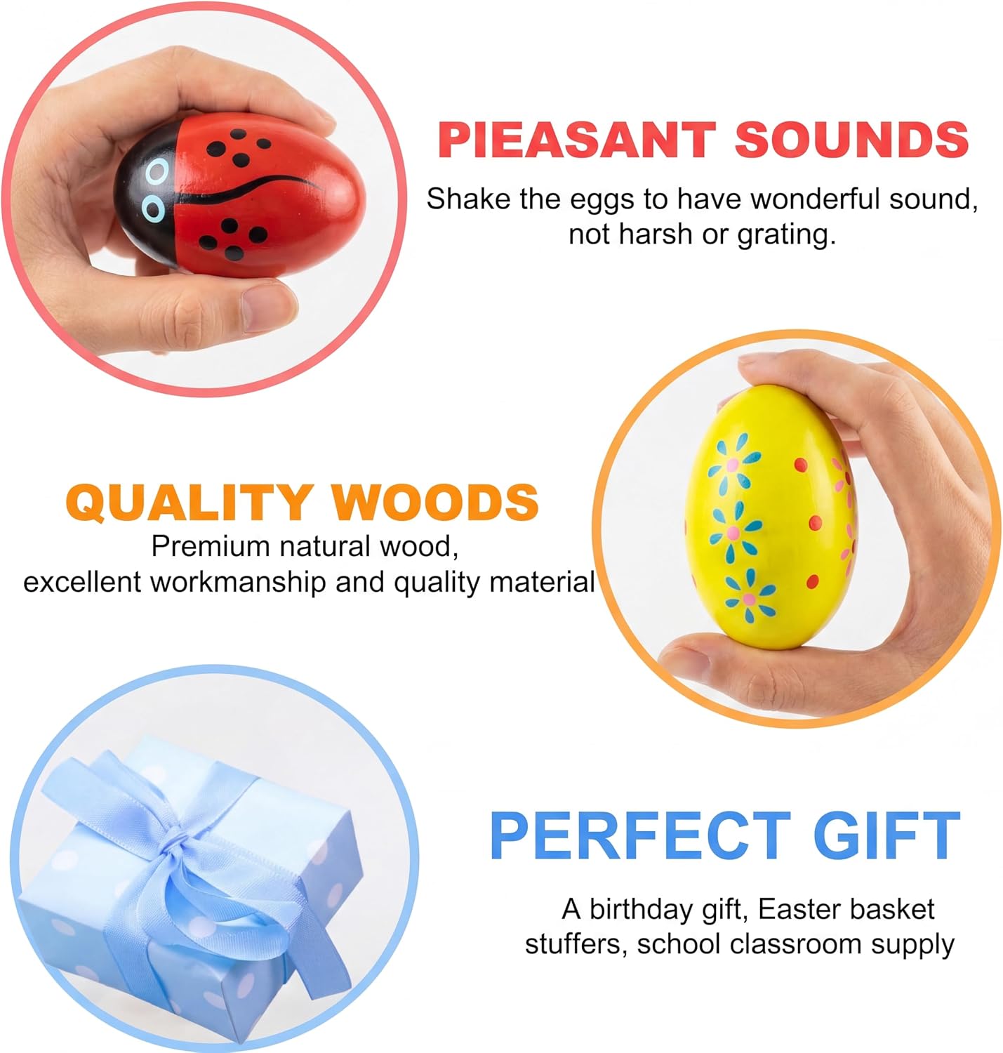 Musfunny Instrumentos de percusión para coctelera de huevos: 6 piez...