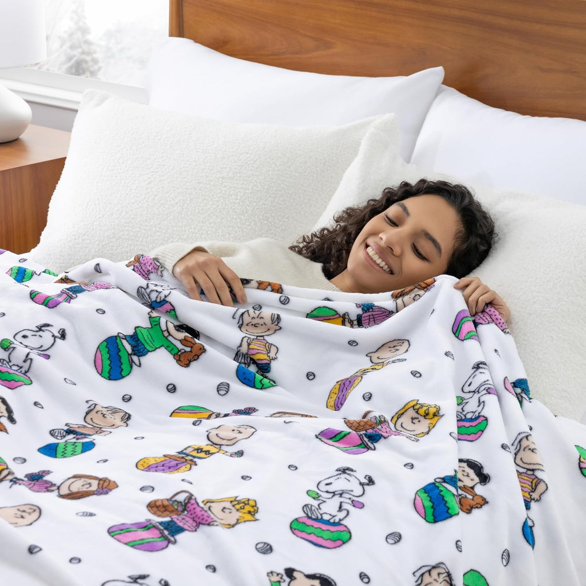 Berkshire Peanuts® VelvetLoft® - Manta de felpa de Snoopy con bonit...