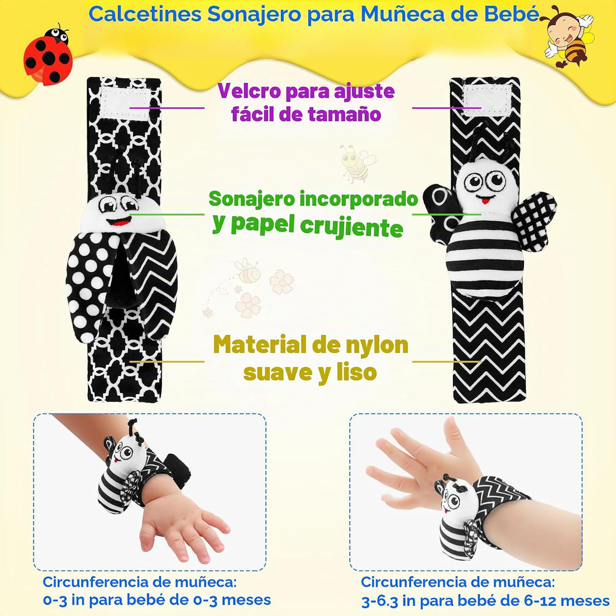 Zendstanding Juguetes para bebés de 0 a 6 meses \u2013 Juego de cal...