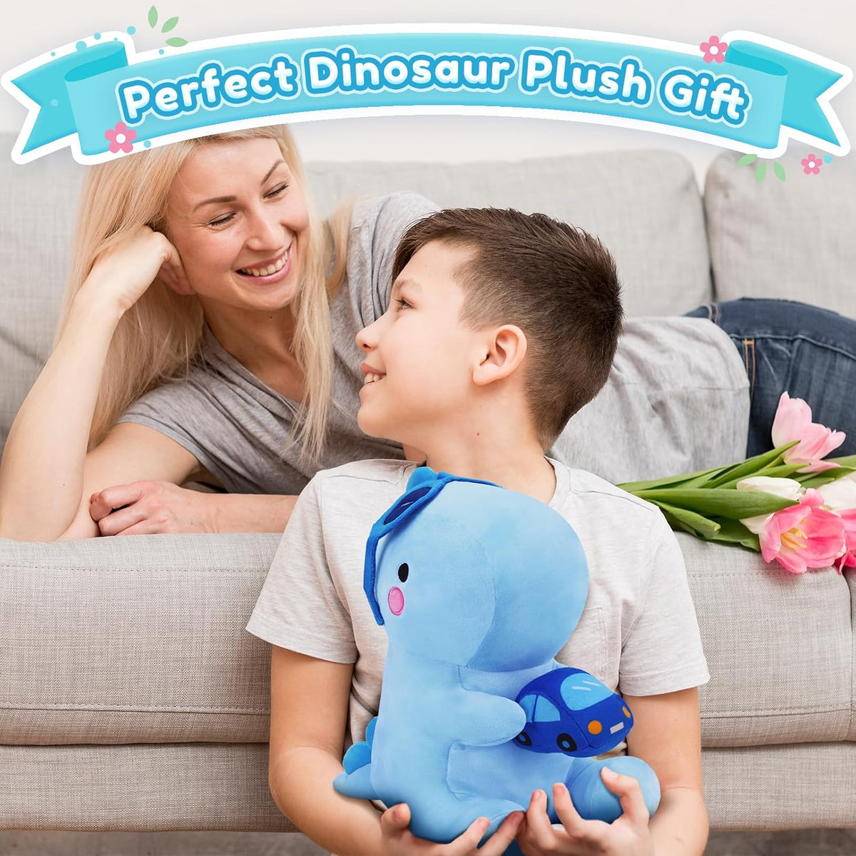 SQEQE Animal de peluche de dinosaurio, lindos juguetes de peluche d...