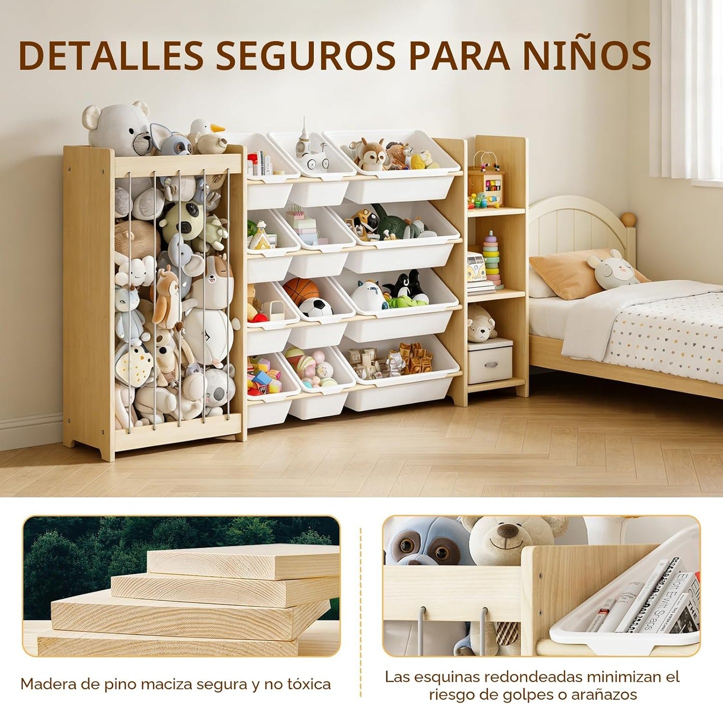 EXPERLAM Organizador de almacenamiento de juguetes 3 en 1, soporte...