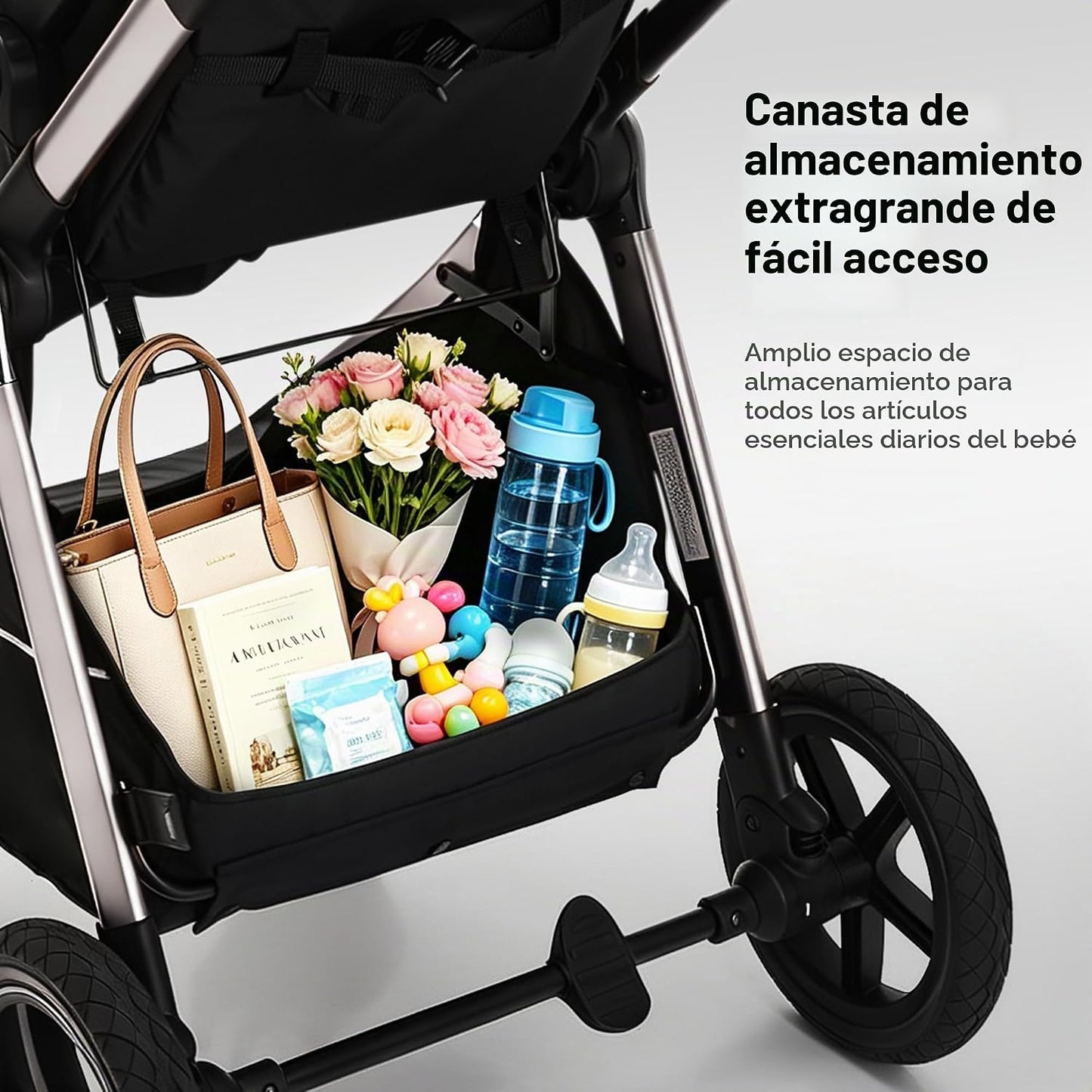 Cochecito de bebé convertible 2 en 1, recién nacido a niño pequeño...