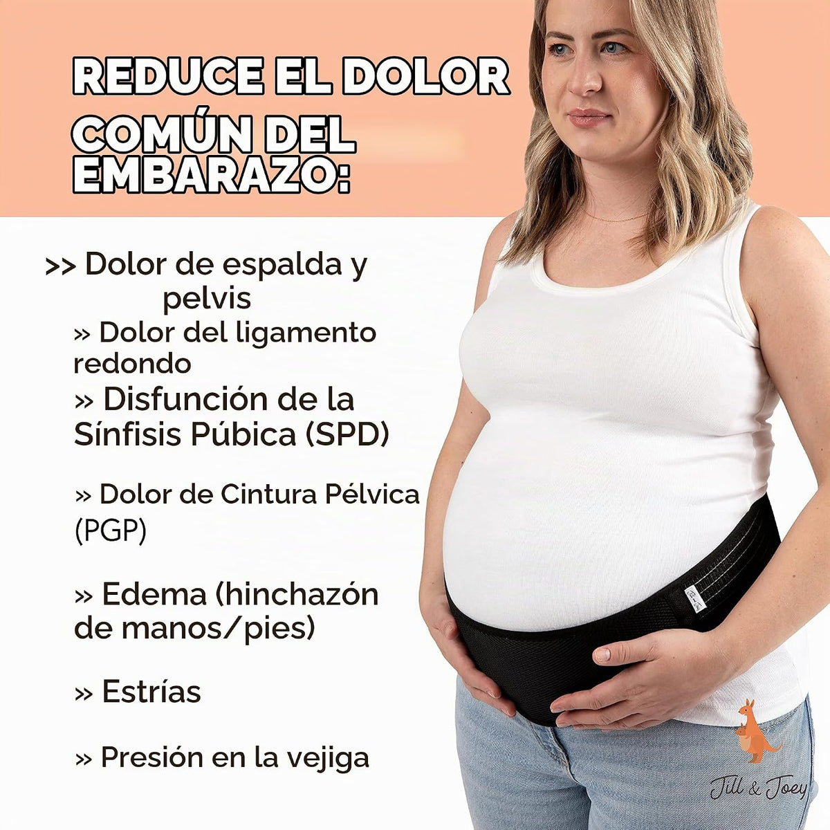 Jill &amp; Joey Cinturón de maternidad - Banda para el vientre para...