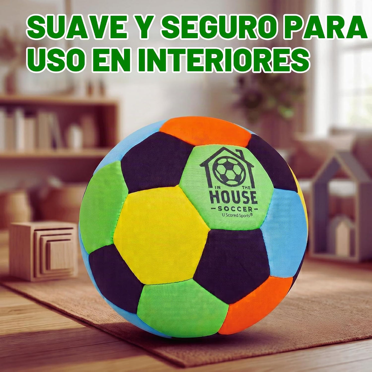 U Scored Sports in The House - Balón de fútbol acolchado tamaño 4 p...