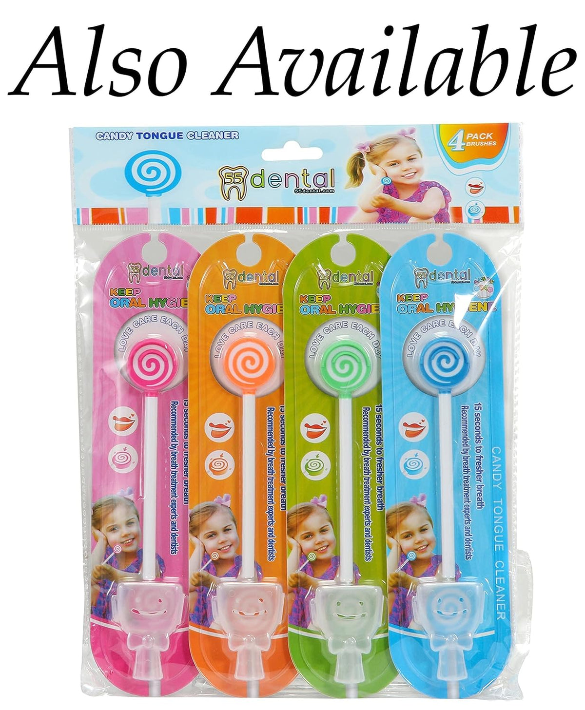 55Dental - Juego de raspador o limpiador de lengua para niños, rasp...