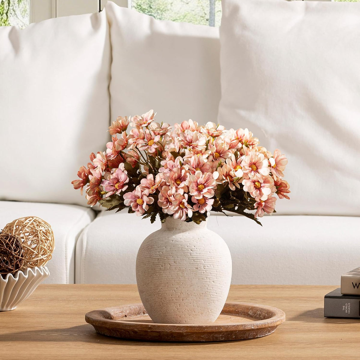 Jarrón de cerámica Vanselia para flores - Decoración del hogar - Ja...