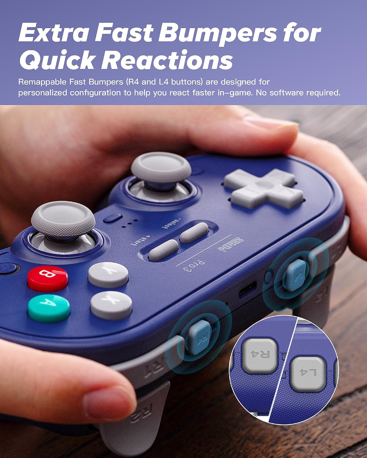 Controlador Bluetooth 8Bitdo Pro 3 con joysticks TMR (púrpura) | Bo...