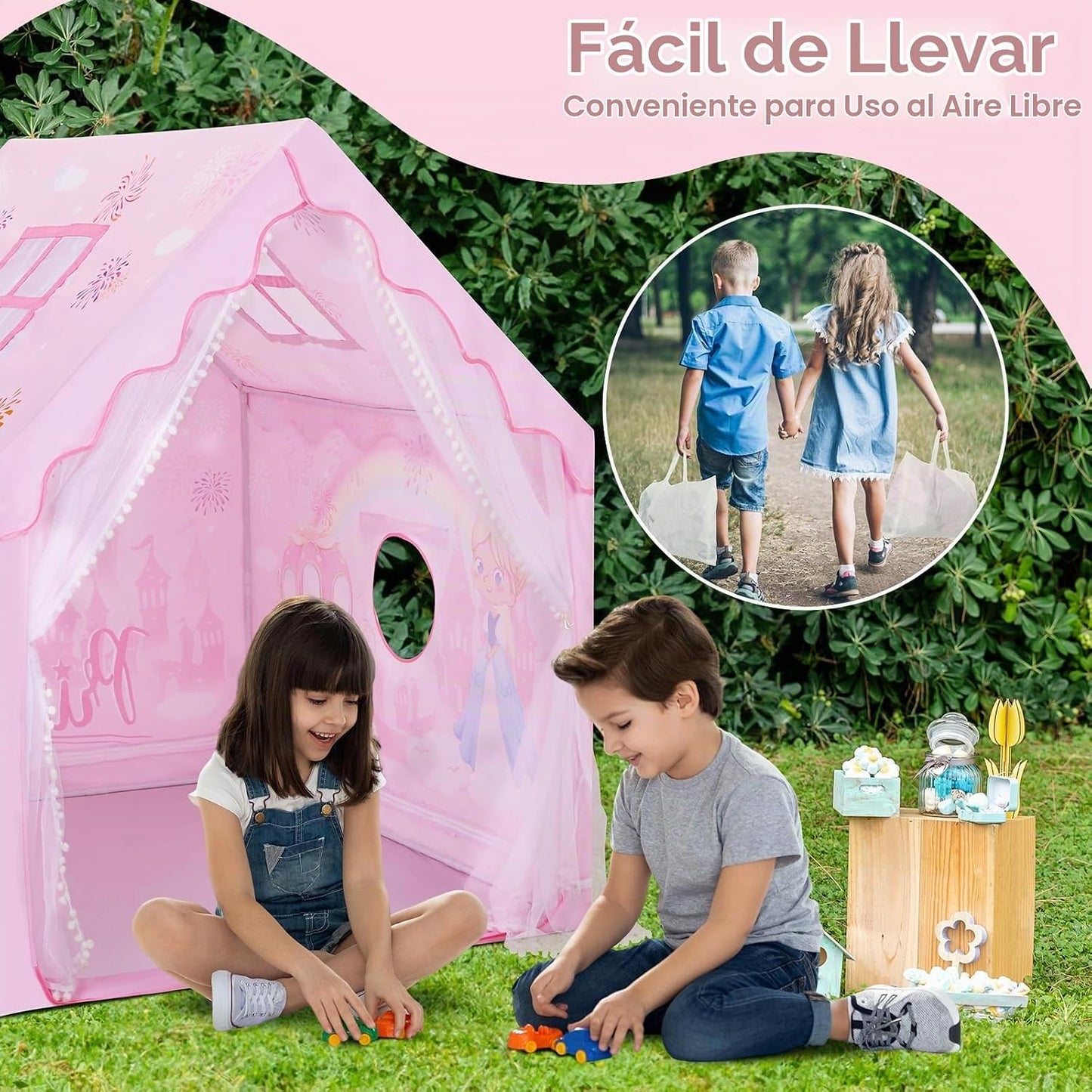 Tienda de campaña para niños y niñas, gran tienda de juegos plegabl...