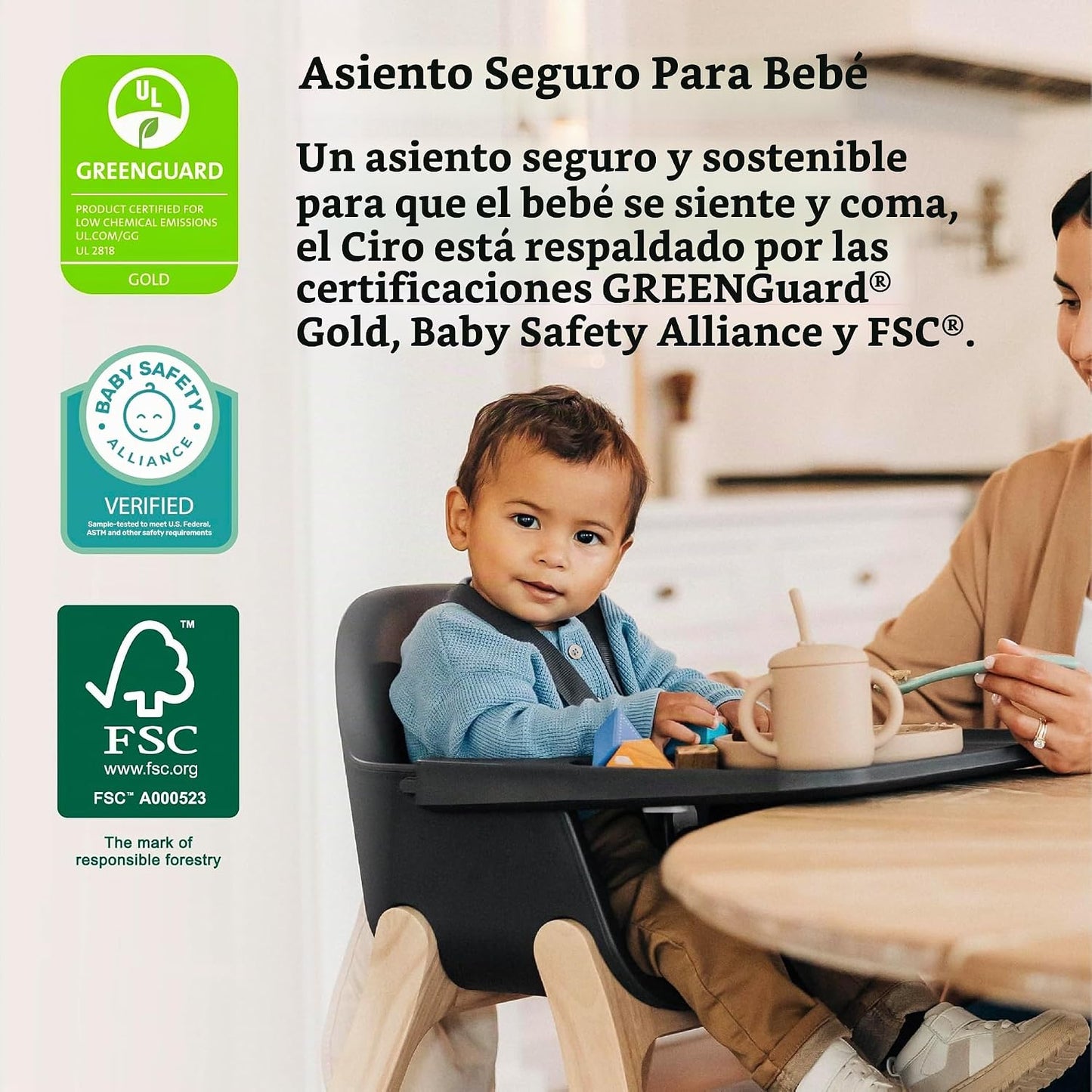 UPPAbaby Ciro - Silla alta, diseño elegante y fácil de limpiar, ban...