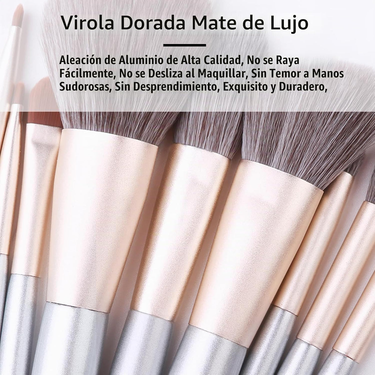 ENZO KEN Juego de brochas de maquillaje de cabello natural profesio...